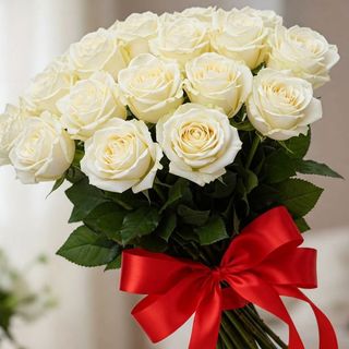 Buchet „Lumina Iubirii” cu 17 trandafiri albi