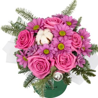 Aranjament masa Crăciun Revelion "Pink Winter Glow”