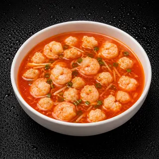Chiftele de creveti in sos de rosii 番茄虾滑