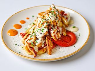 Curcan cu legume și sos gorgonzola