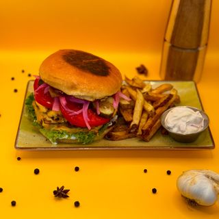 Double smashed beef burger