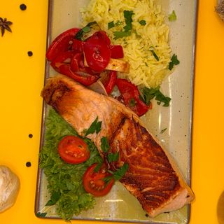 Somon & orez cu legume