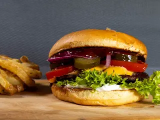 Smashed beef burger