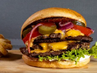 Double smashed beef burger