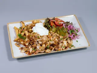 Authentic greek chicken gyros & cartofi prajiti