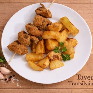 Ciuperci pane si cartofi aurii(de post) 100g/200g