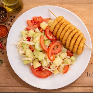 Salata orientala si inele de ceapa(de post) 300g/100g