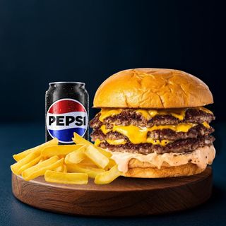 Triple Meaty & Cheesy Burger Menui