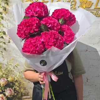 Buchet 7 hortensii fucsia