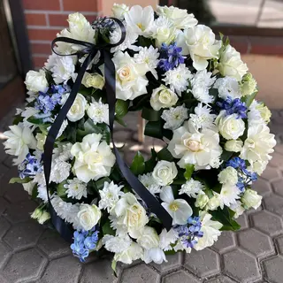 Coroana Funerară Cu Albastru