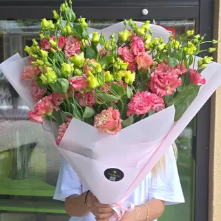 Buchet 7 Eustoma Dark Pink