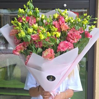 Buchet 7 Eustoma Dark Pink