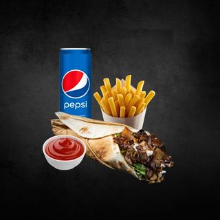 Shaorma de vita+ cartofi + doza + sos