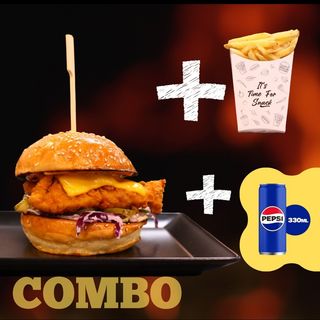 Combo Crispy Burger + Cartofi + Pepsi