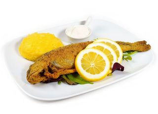 Păstrăv prăjit în crustă de mălai/pe grătar