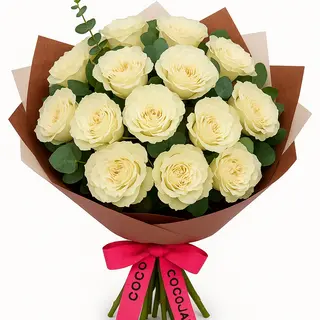 Buchet trandafiri albi