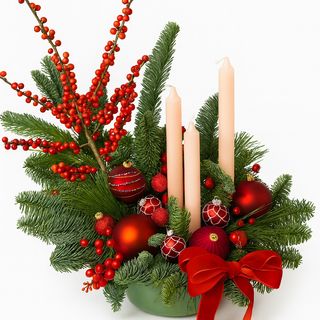 Aranjament Crăciun cu lumânări