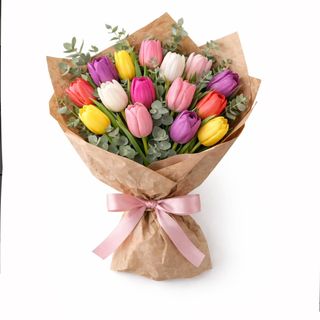 Buchet din 15 lalele multicolore