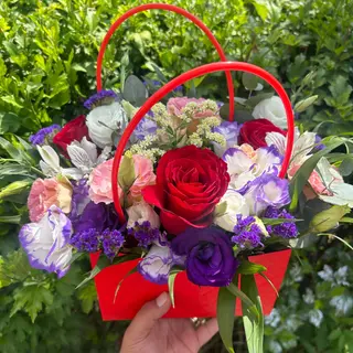 box of mixed flowers