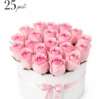 25 Premium Pink Roses Box
