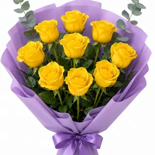 9 yellow roses