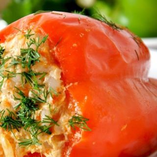 Ardei umpluți de post cu mămăligă 