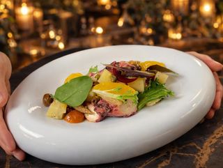 SALATA DE CARACATITA,CRUDITATI SI CARTOFI