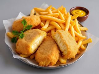 Caşcaval pane cu cartofi pai