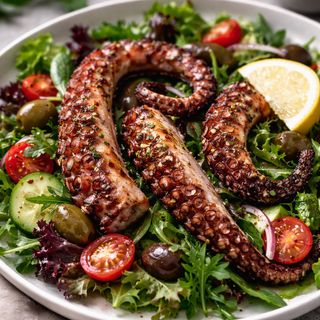 Tentacule de caracatiță cu mix de salată verde 200g