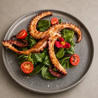 Tentacule de caracatiță cu mix de salată verde 200g