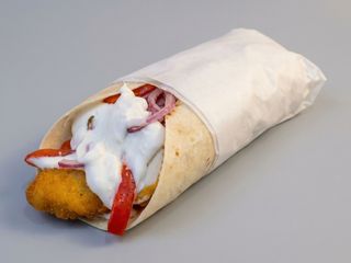 Snitel la lipie cu Feta