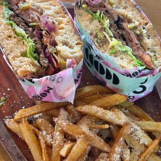 Focaccia smashed burger