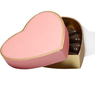 Cutie cu 9 praline belgiene asortate Coral Glow Heart, Valentino Chocolatier