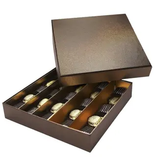 PRESTIGE BROWN BOX - CUTIE CU 25 DE PRALINE DIN CIOCOLATA BELGIANA VALENTINO