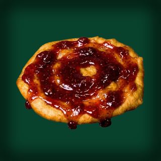 Langos cu dulceata capsuni
