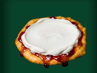 Langos cu smantana si dulceata capsuni 240g