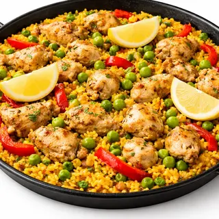 Paella cu pui pentru o persoana
