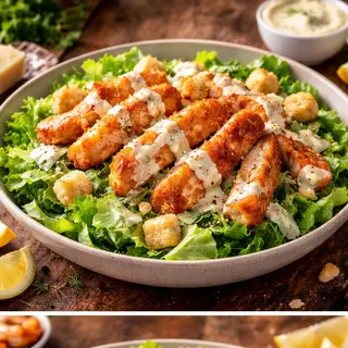 Salată Caesar cu pui crispy