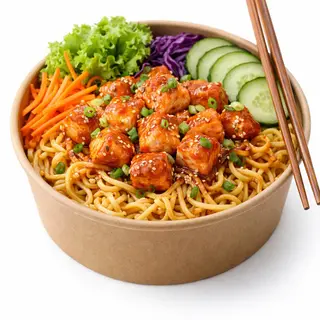Korean Salmon Noodle Bowl