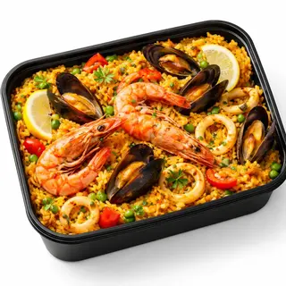 Paella cu fructe de mare pentru 1 persoana