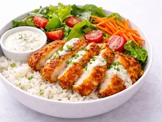 Turkey Schnitzel Rice Bowl