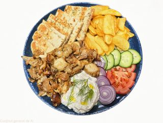 Gyros de pui la farfurie