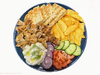 Gyros de porc la farfurie