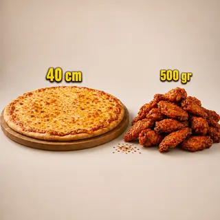 PIZZA 40CM GOLD MEDAL+500G WINGS