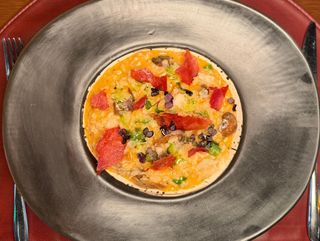 Wild mushroom & asparagus with crispy prosciutto