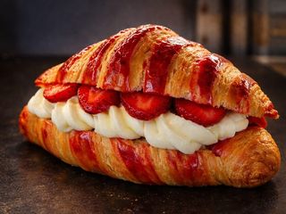 CROASSANT CU CREMA DE VANILLIE SI FRUCTE