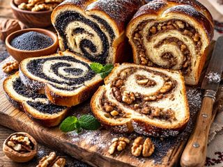 Cozonac cu nucă si mac