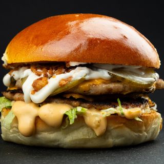 Smash dublu chicken burger