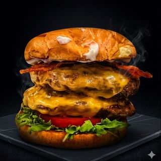 Double Crown Burger 800g MENIU(vine cu cartofi,sos și suc)