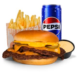 Meniu dublu smash burger  - 630 gr